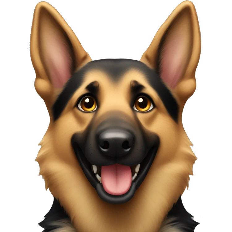 German shepherd smiling emoji