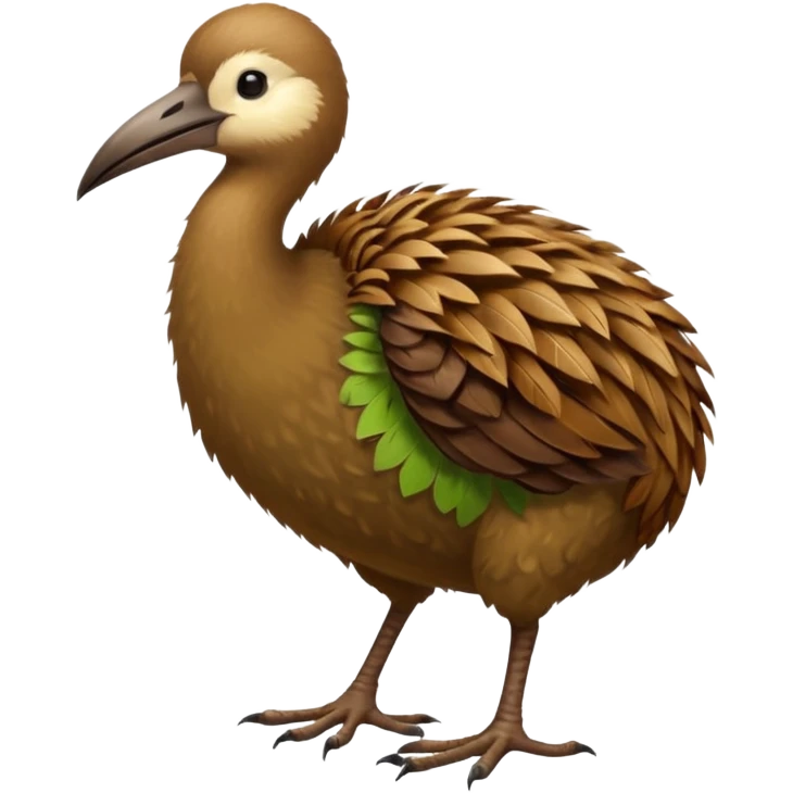 Kiwi bird on two feet loger beak emoji