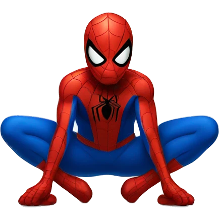 Spiderman Sukhasana pose emoji