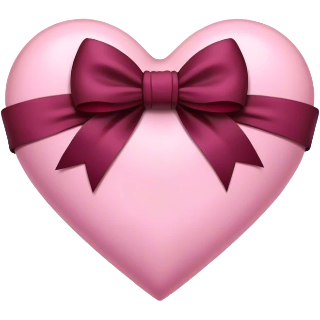 Pink heart with a burgundy bow in the middle emoji