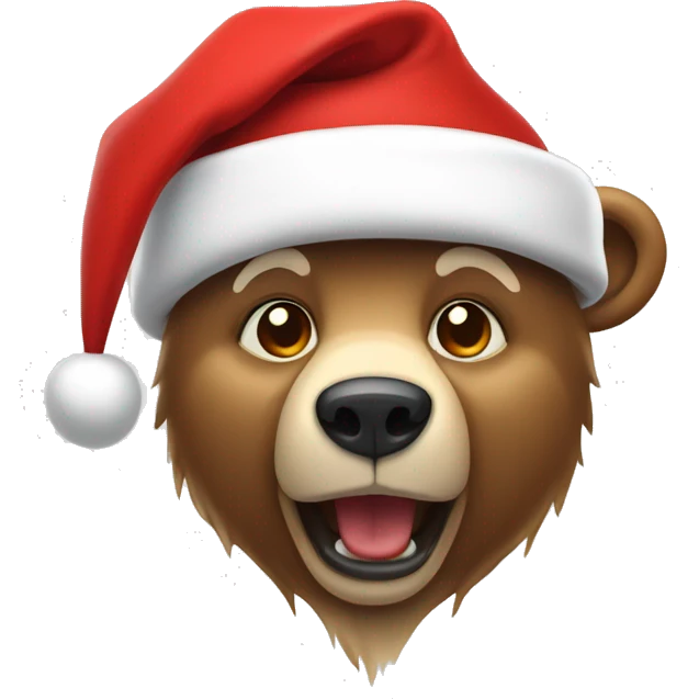 Bartholemew bear wearing Santa hat emoji