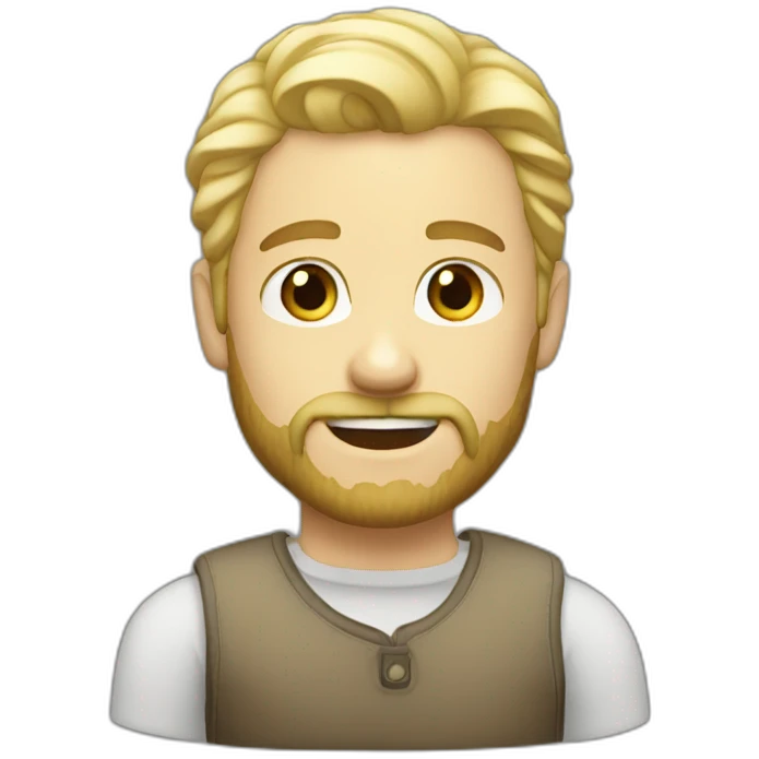white head blond hair and little beard emoji