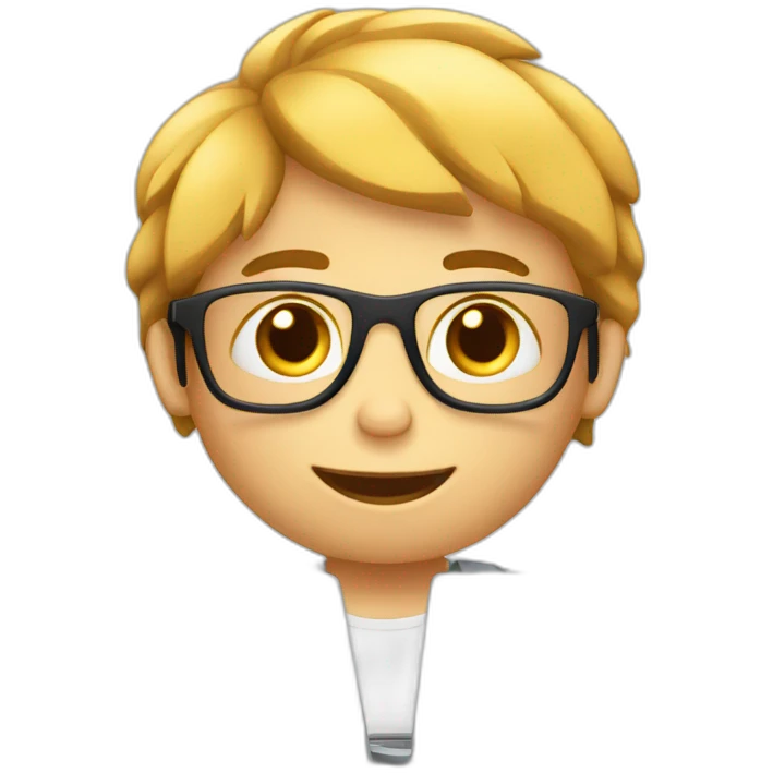 boy with laptop with analitic emoji