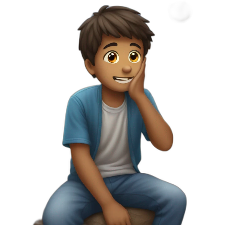 Niño mirando el cielo emoji