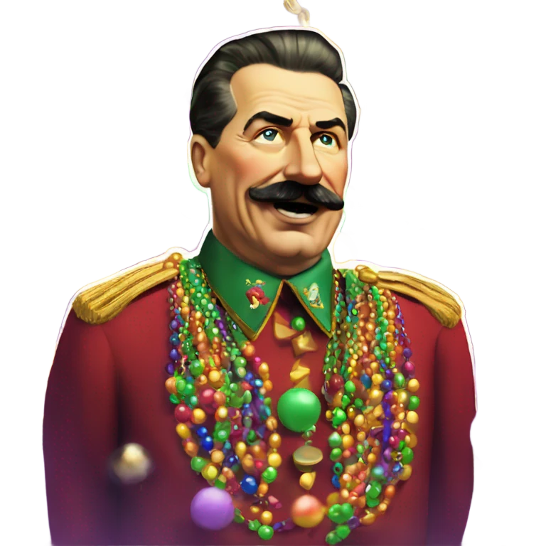Joseph Stalin throwing out Mardi Gras beads emoji