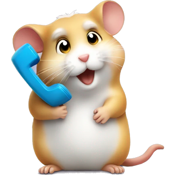 hamster calls on the phone emoji
