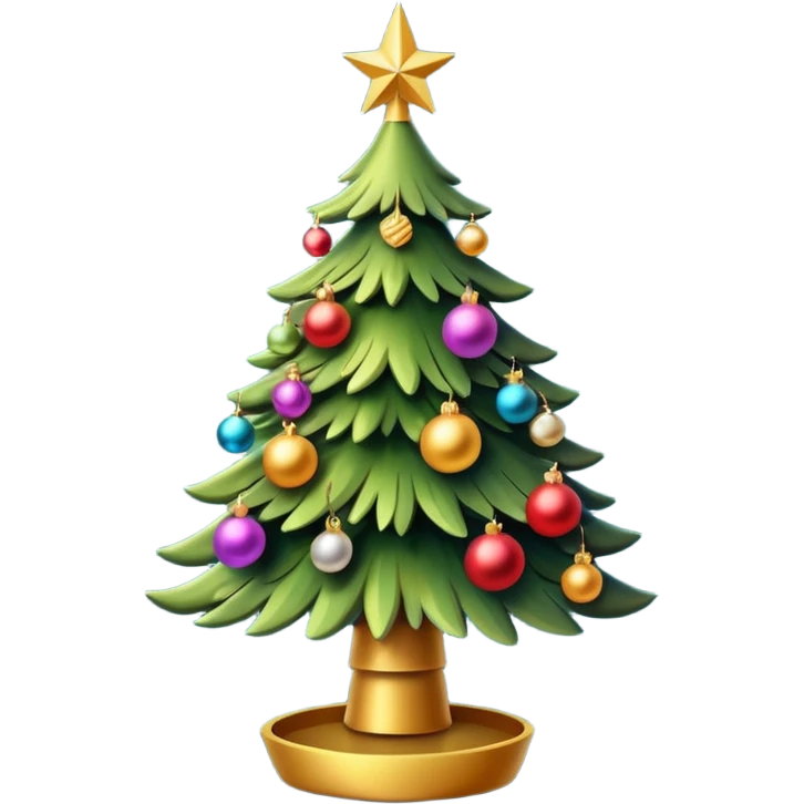 Christmas tree cute golden emoji
