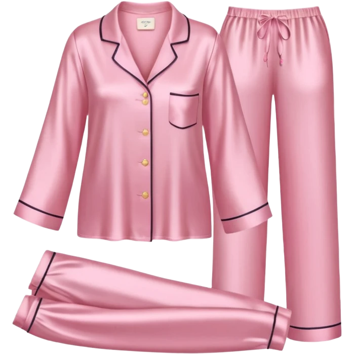 Light pink silk pyjamas set emoji