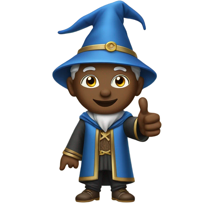African-American wizard giving a thumbs up ￼ emoji