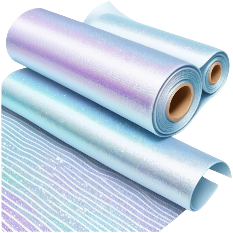 roll of fabric with sparkles and digital pattern, smart fabric, high-tech textile roll emoji
