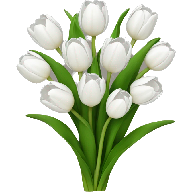 white tulip bouquet  emoji