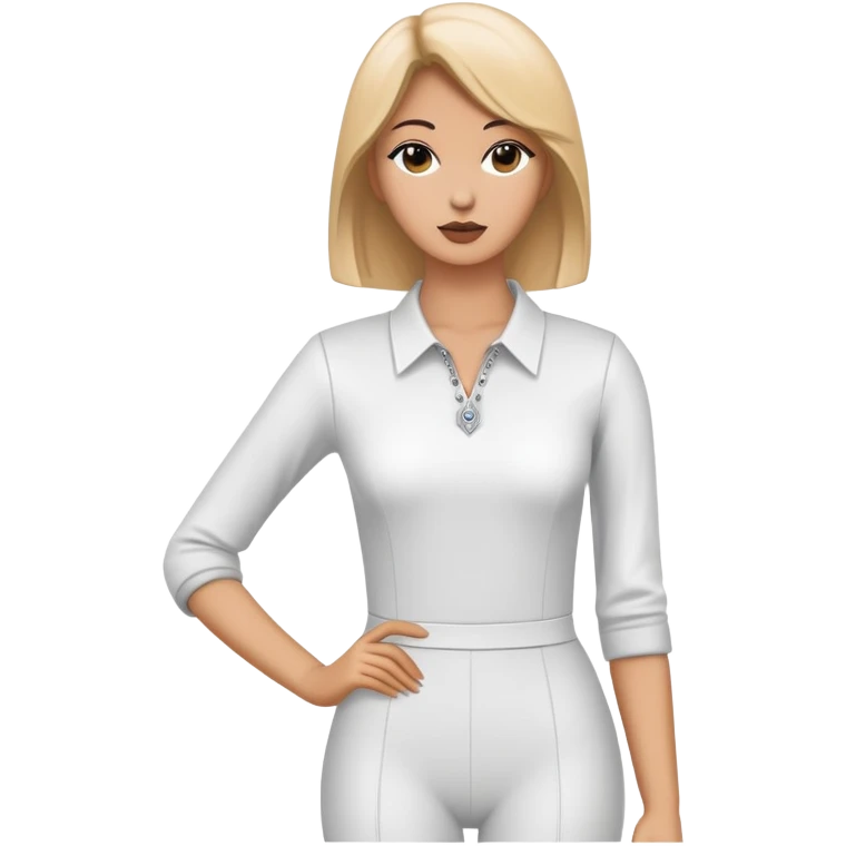 white female clothing designer, designing kpop clothing on a headless mannequin emoji