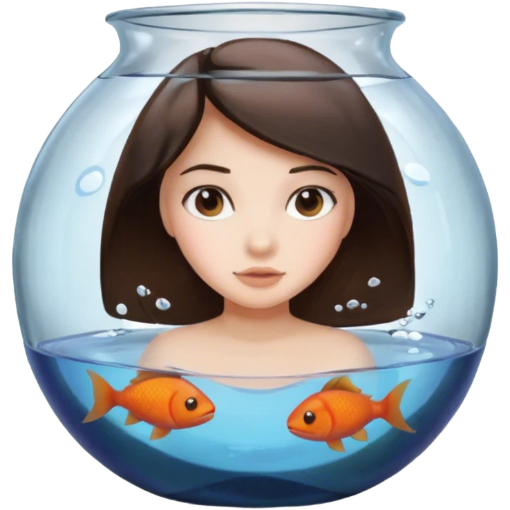 Brunette girl in fishbowl  emoji