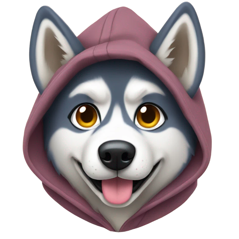 Husky wearing a hoodie emoji