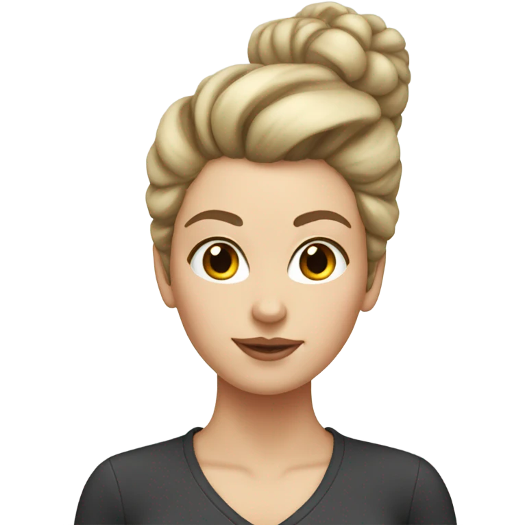 white girl with big hair bun emoji