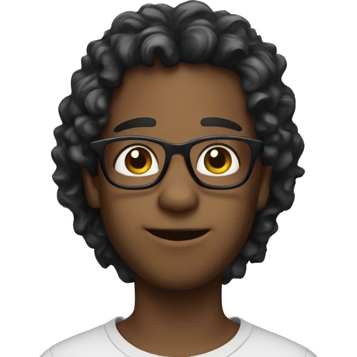 a boy with kinda wavy hair wearing glasses  emoji