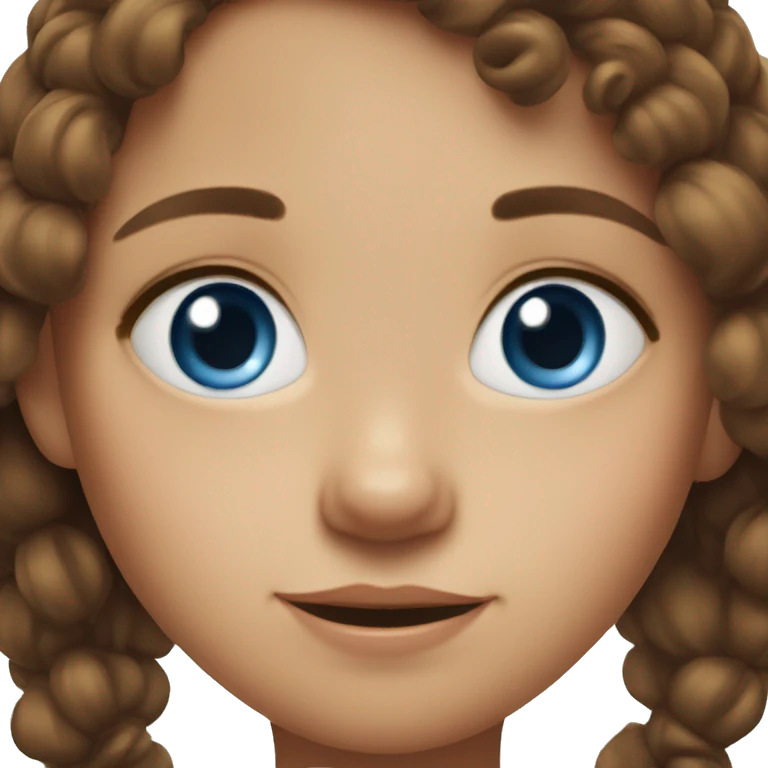 7 year old girl with freckles, blue eyes, brown hair emoji