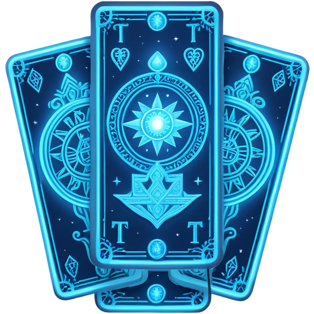 blue neon 2 tarot cards emoji