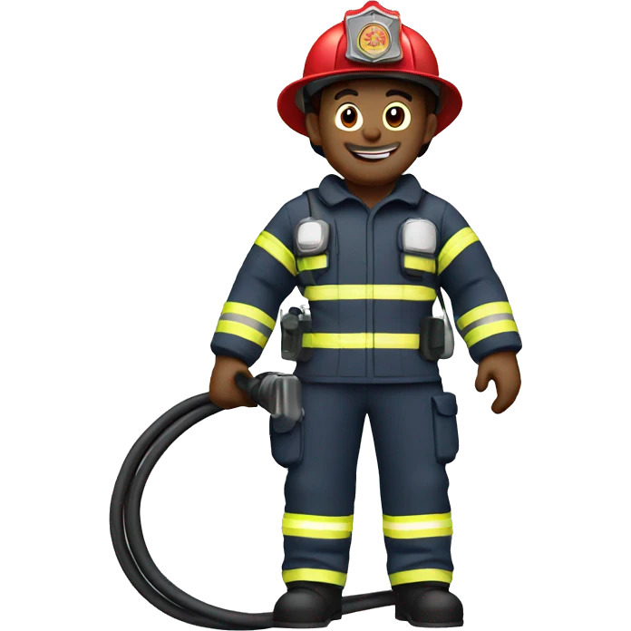 Firefighter holding charging cable  emoji