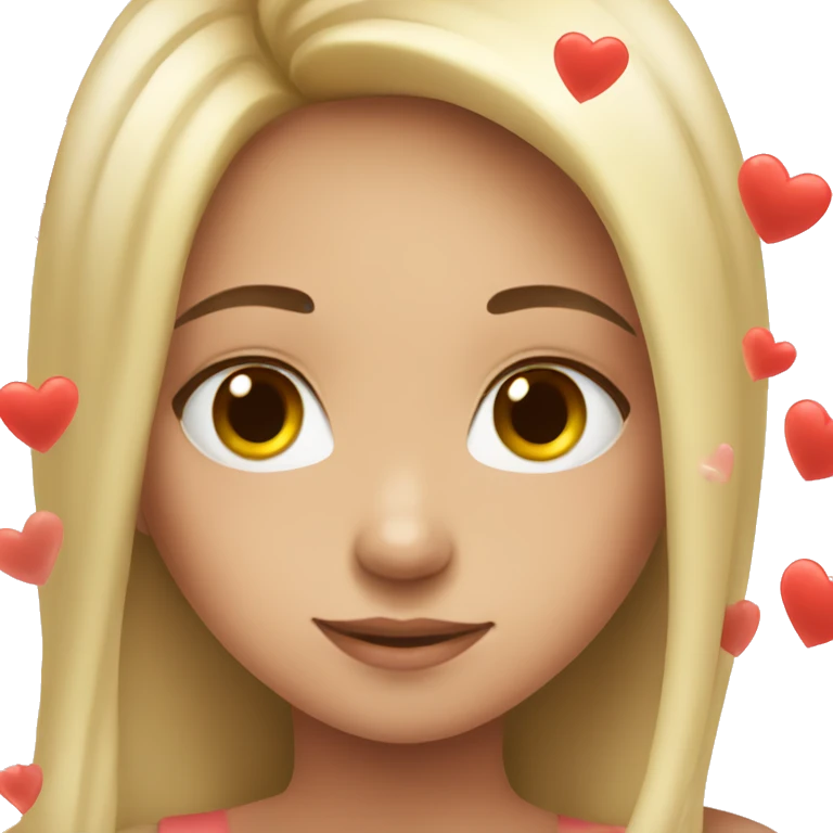 cute girl with hearts  emoji