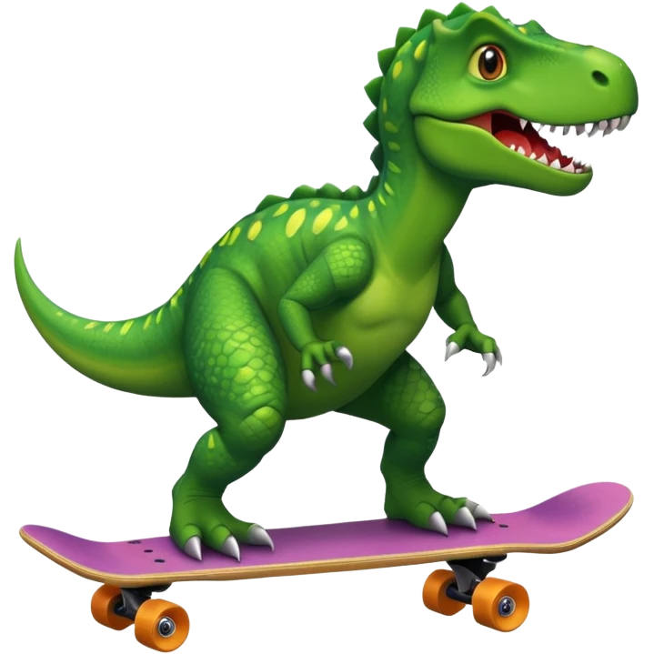 Dinosaur on a skateboard emoji