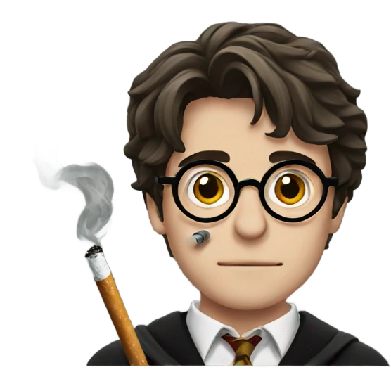 Harry Potter with a cigarette emoji