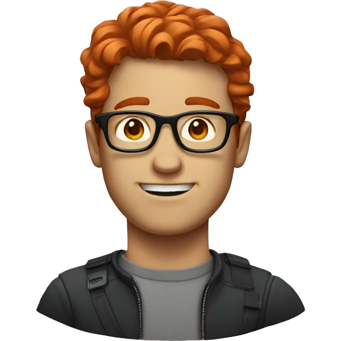 Guy with red hair and glasses emoji