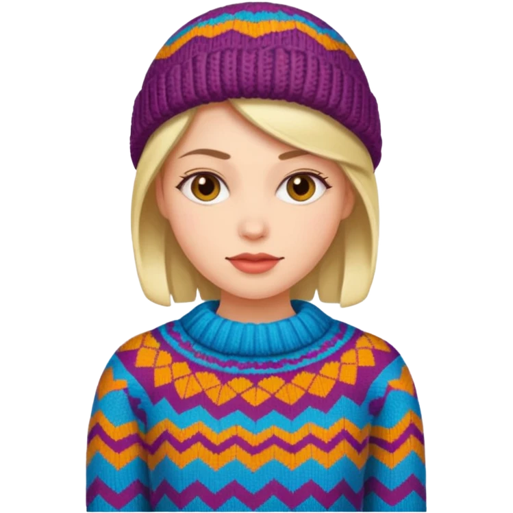 Women in Knitten wear, funky emoji