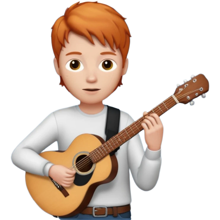 A person white ginger hair and she is holding a guitar who is a popster emoji