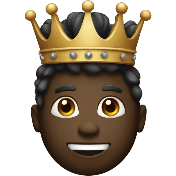 black emoji face with crown emoji