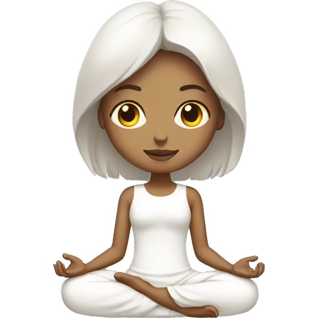 girl with white dress meditation  emoji