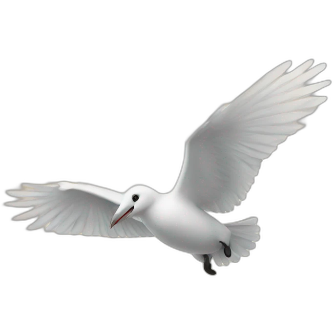 White Pélican flying emoji