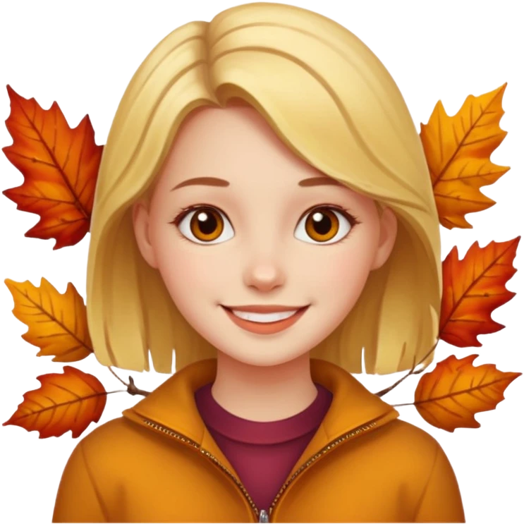 fall happy girly face artsy  emoji