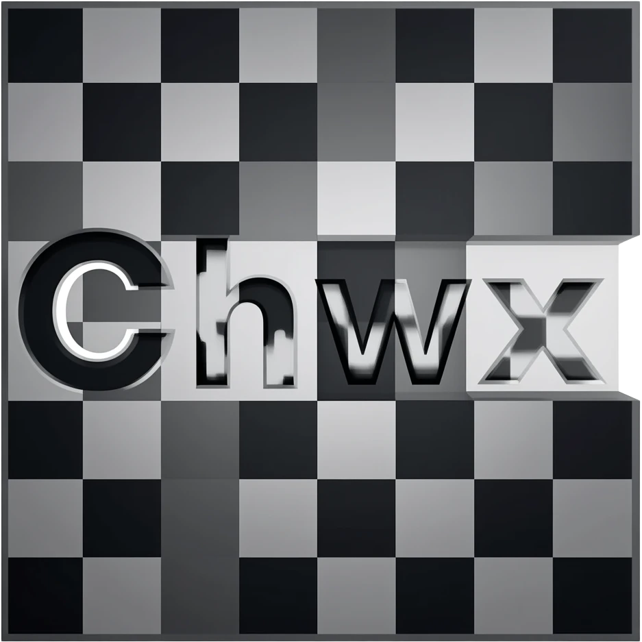 Retire as letras "Chwx" e Pinte o xadrez de preto emoji