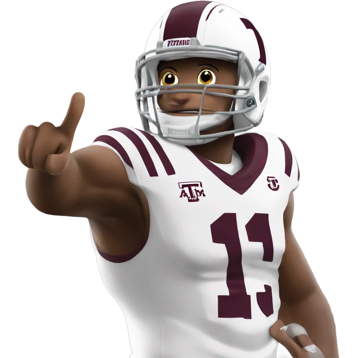 Texas a&m 12th man football player holding up a thumb emoji