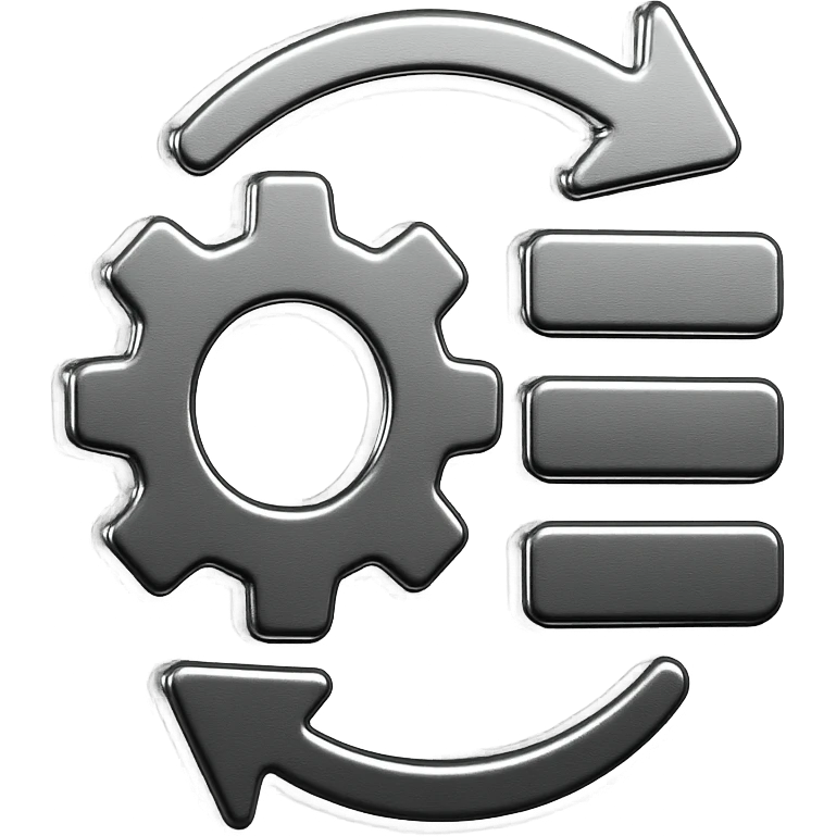 automation tools performing recurring processes, saving valuable time, clean and efficient, colors #3B2C85, #83fff8, #2C2828 emoji