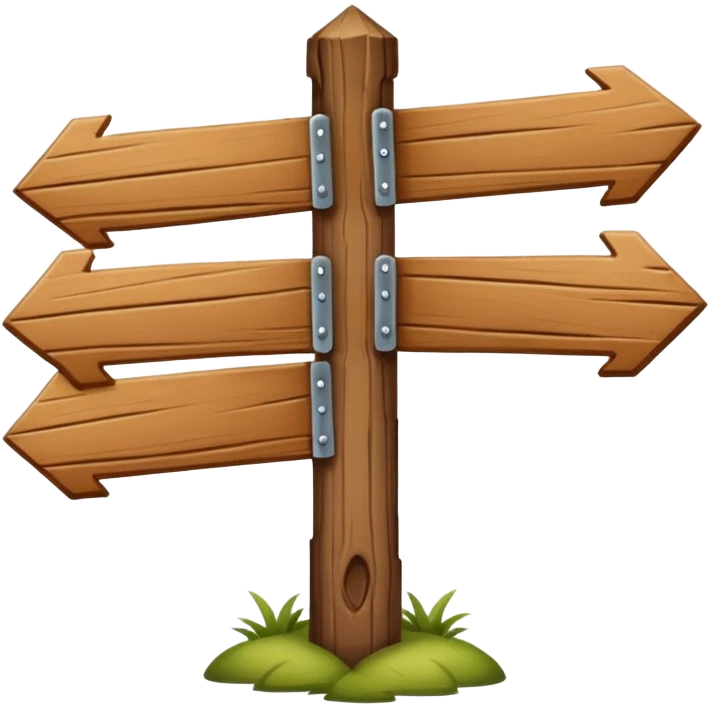 Wooden sign post made of felt texture, scrapbooking style, transparent background emoji