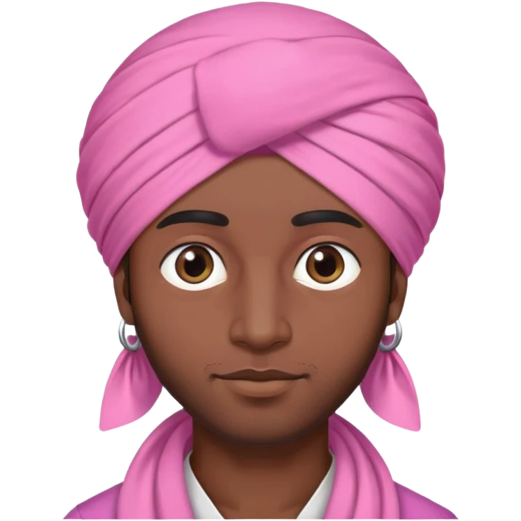 Brown guy wearing a pink turban ￼ emoji