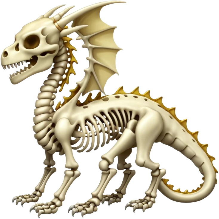 Evil Shiny Sparkly Boneknapper-Skeleton-dragon (full body) emoji