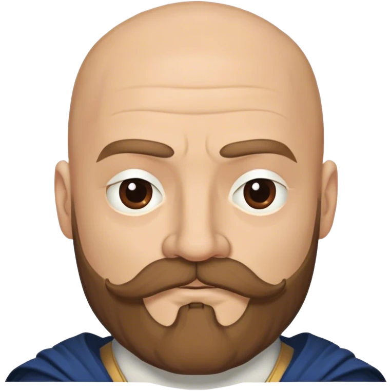 Mace Tyrell from game of thrones, have mustache and brown beard, half bald emoji