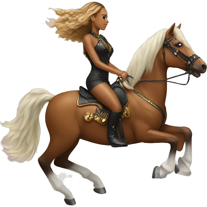 Beyoncé riding and electric horse  emoji