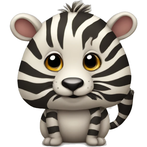 funny zebra as beaver emoji