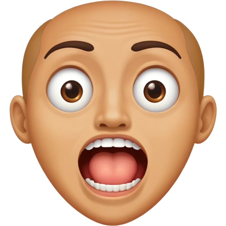 Eye rolling and mouth open with 2 teeth emoji