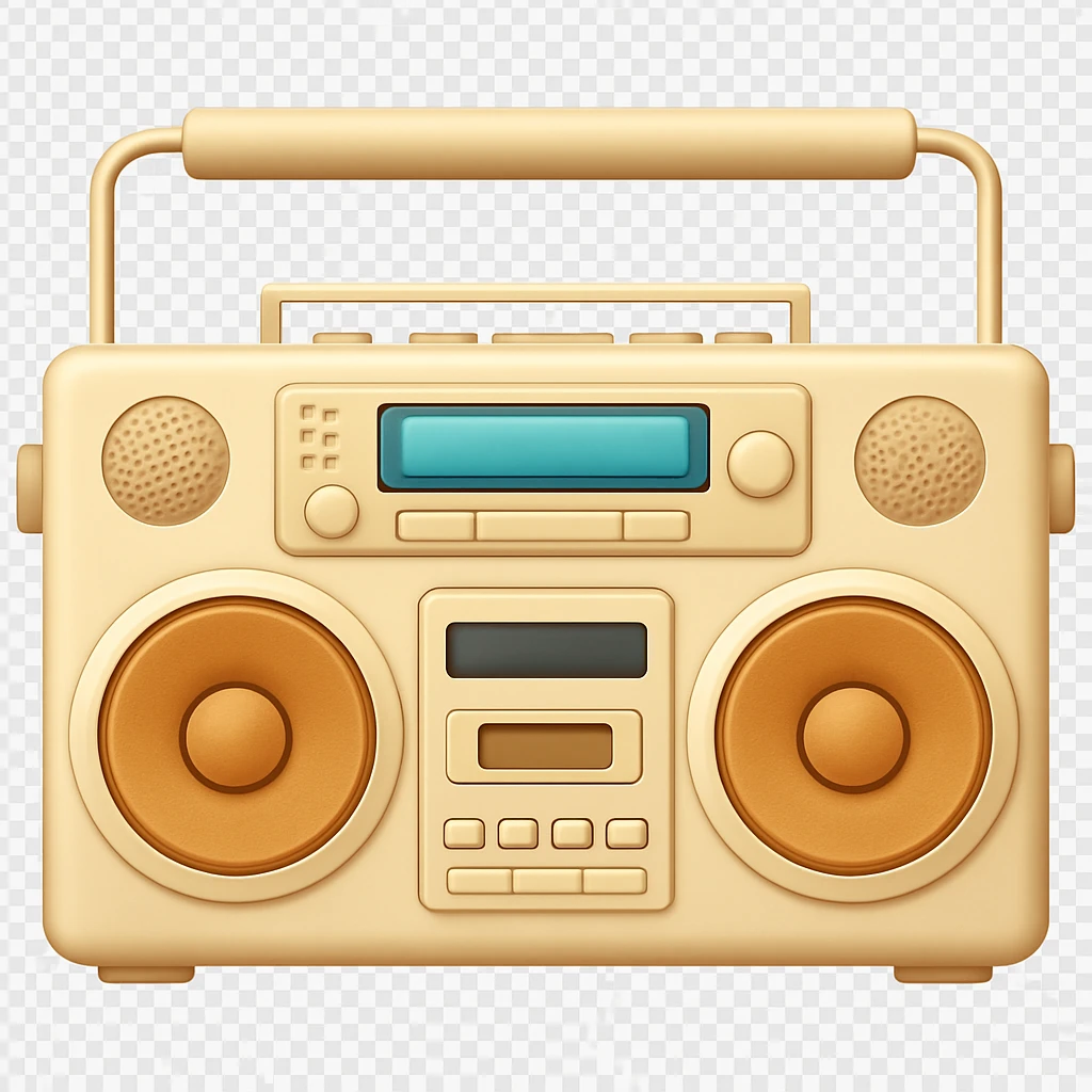 beige boombox in emoji style emoji