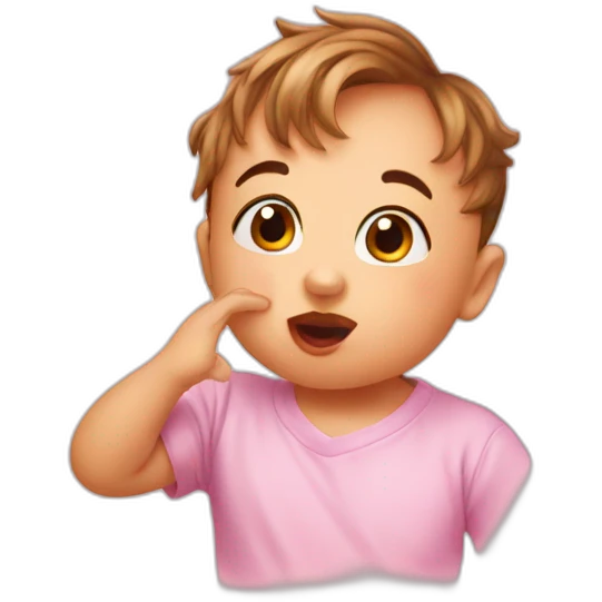 Baby wanting kiss emoji