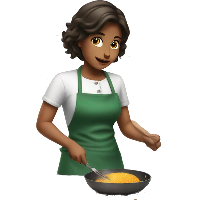 Brune girl cooking emoji