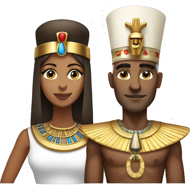 brown egyptian queen with white austrian king emoji