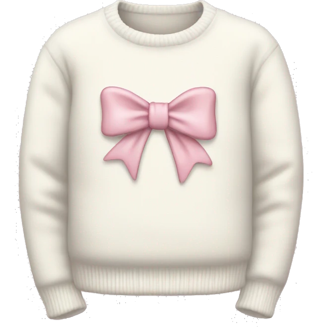 White sweater with multiple light pink bows emoji