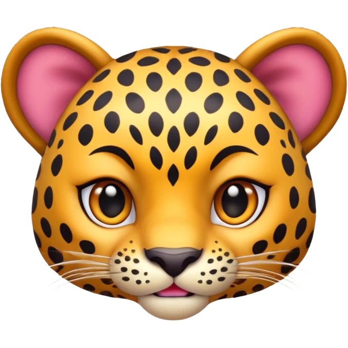 exotic leopard character, spotted fur, cute fierce face, 3D cartoon, mobile game icon style, clean background, no text, no watermark
 emoji