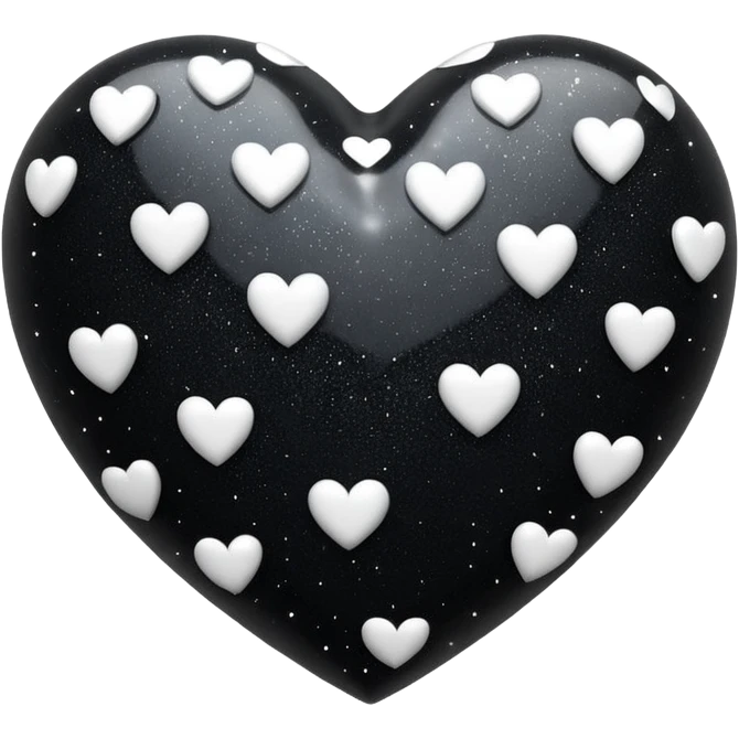 heart with black glitter and white hearts emoji